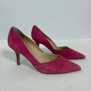 Mark Fisher Bubble Gum Pink Velvet Heels Size 8
